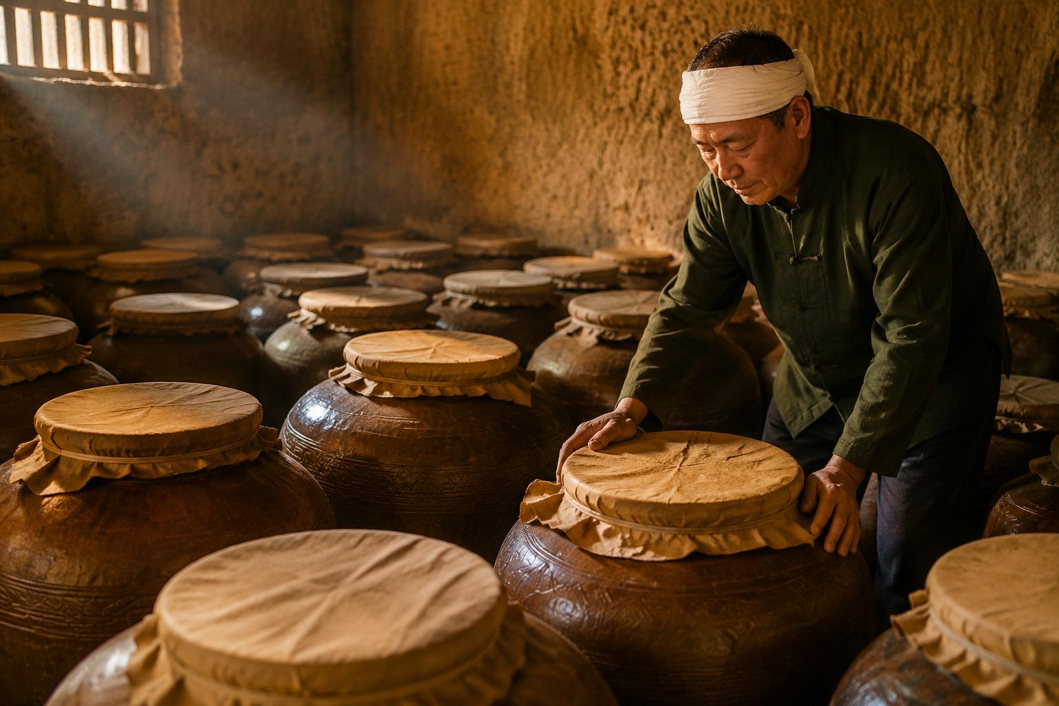 Hạ thổ rượu trong chum sành