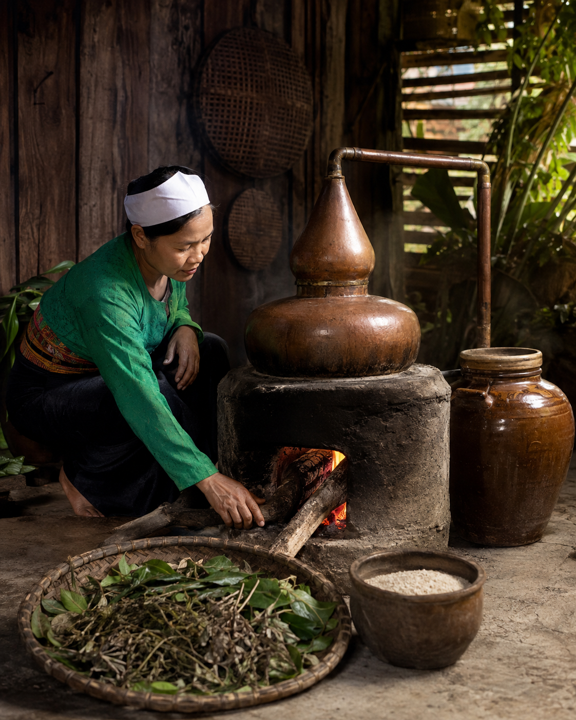 Nghề nấu rượu men lá truyền thống của người Mường